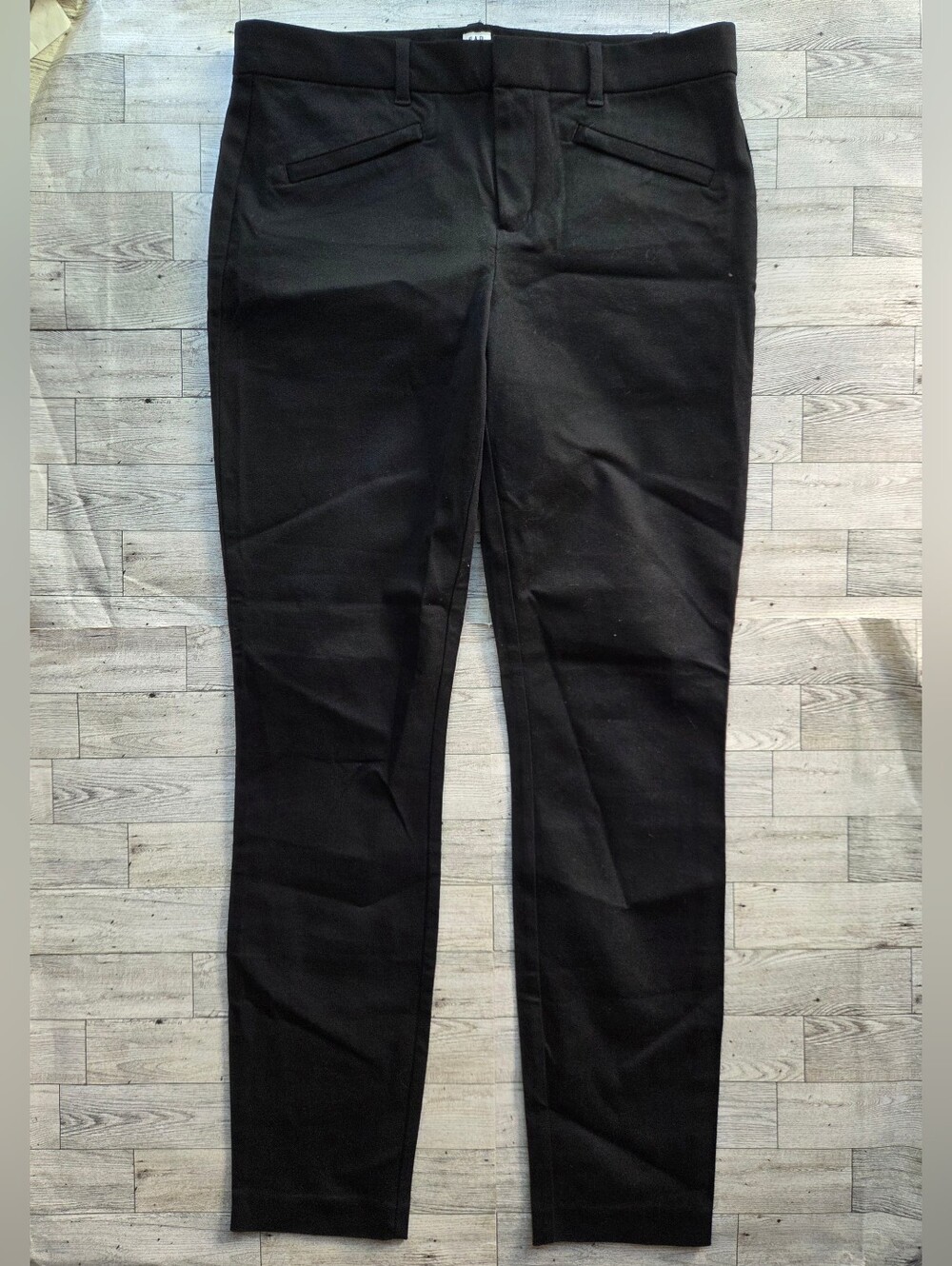 GAP Bi-Stretch Skinny Ankle Pants True Black Size 8 Tall Career Workwear